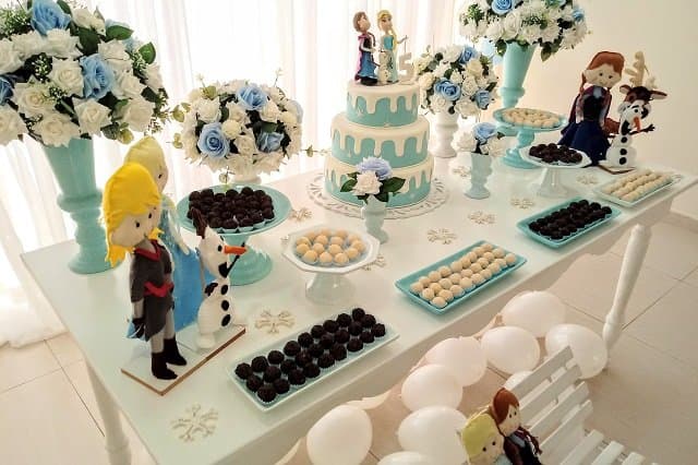Referência de cenário de festa Frozen