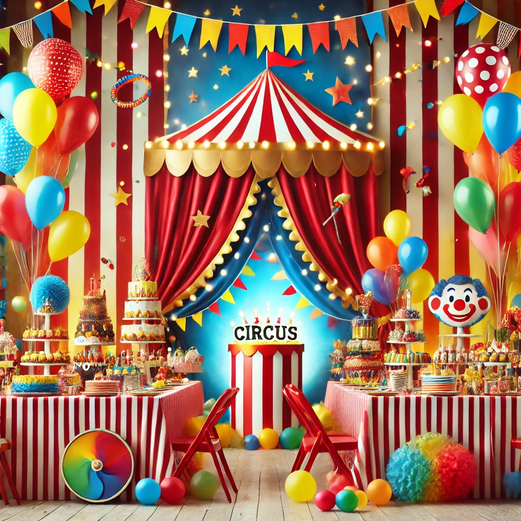 Referência de cenário colorido de circo