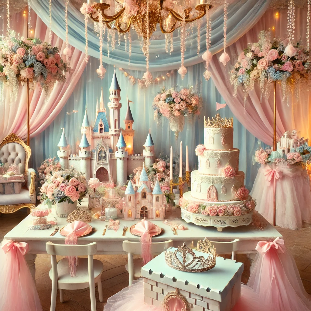 Referência de cenário de princesas em tons claros