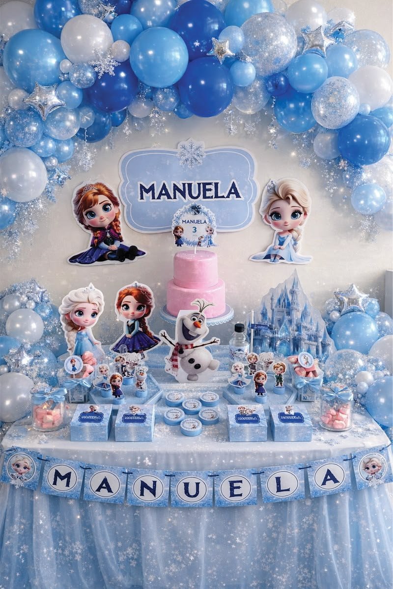 Referência de mesa decorada Frozen
